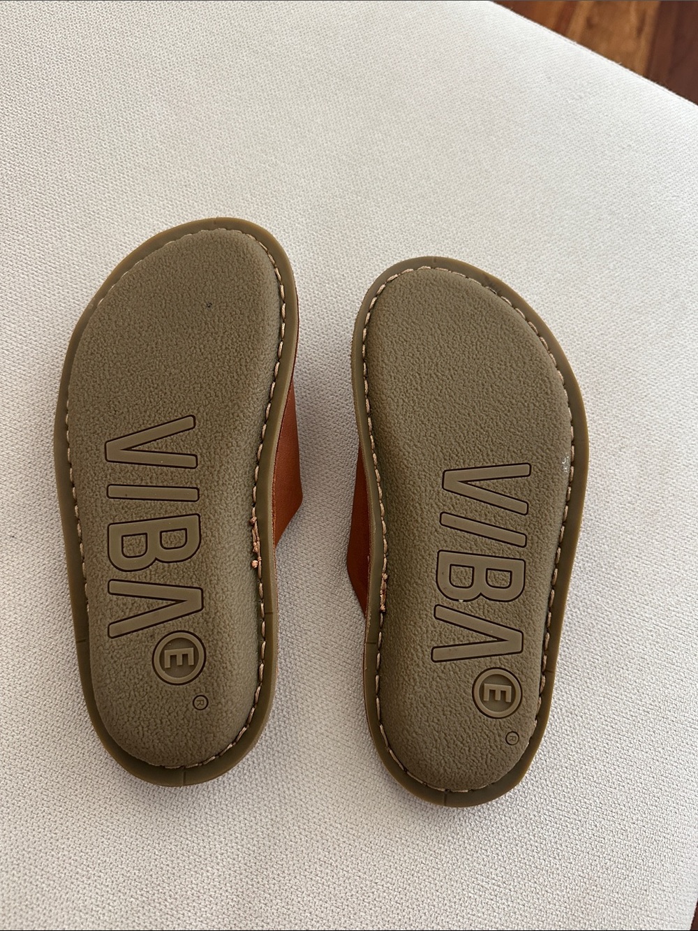 VIBAe SAINT TROPEZ LEATHER SLIDES SANDALS IN BROWN SIZE 36 - Picture 6 of 10